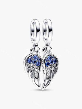 Sparkling Splitable Angel Wings Dangle Charm